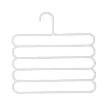 5-уровневый держатель для брюк, шарфов, крючков для хранения, шали, галстуков, вешалка, полка для гардероба белый