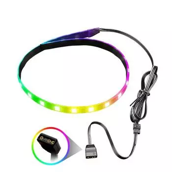 5 В 3-контактный ARGB/4-контактный RGB светодиодный мягкий бар для корпуса ПК Компьютерный корпус RGB светодиодная лента 40 см магнитная многоцветная 1 шт.