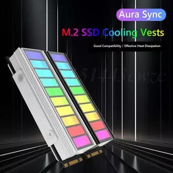 5 В 3-контактный ARGB Sync Computer 2280 SSD M2 Radiator PC RGB M.2 Hard Disk NVMe Cooler Heatsink M.2 2280 NVME SSD Heatsink Cooler Vest