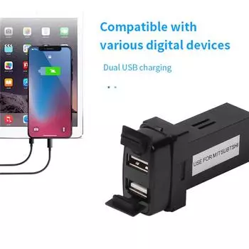 5 В 4,2 А для Mitsubishi Dual USB автомобильное зарядное устройство для телефона USB-разъем выходной адаптер питания приборная панель разъем автомобильная модификация 12 В 24 В CHINA
