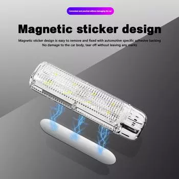 5 В автомобильный светодиодный RGB атмосферный светильник USB зарядка магнитная присоска беспроводной сенсорный светильник лампа для чтения интерьерный ночной свет RGB