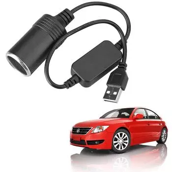 5 В до 12 В гнездо прикуривателя USB-штекер-гнездо проводной контроллер-адаптер автомобильные электронные аксессуары CHINA
