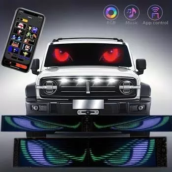 5 В светодиодная матричная пиксельная панель DIY RGB-подсветка граффити прокручивающаяся текстовая доска, передний и передний экран лобового стекла, дистанционное управление и управление через приложение 1