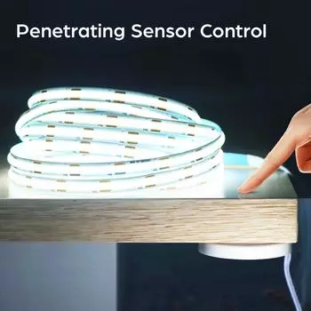 5 В USB Ручное сканирование COB Светодиодная лента 320 светодиодов/м с проницаемой деревянной панелью 25 мм Смарт-сенсорный переключатель с регулируемой яркостью Лента Декор 1m