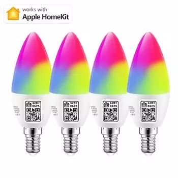 5 Вт 220 В 110 В умный дом WIFI светодиодная лампа RGBCW WW MFI свеча светодиодные лампы E14 Homekit Siri Alexa Google Home lampada inteligente