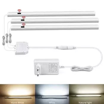 5 Вт 6 Вт 7 Вт Датчик ручного сканирования Светодиодная панель 12 В Светодиодная трубка для освещения шкафа Лампа Датчик движения руки Светодиодная кухонная лампа 30 см 40 см 50 см с вилкой европейского стандарта 1 X 30CM