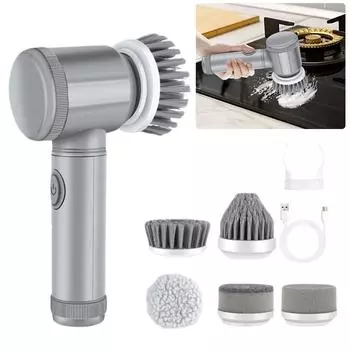 5 в 1 электрическая вращающаяся щетка для мытья посуды с 5 сменными насадками, электрическая щетка для мытья посуды, вращающаяся на 360 градусов для плитки, стеклянной решетки CHINA