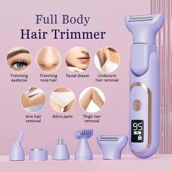 5 в 1 безболезненная женская бритва для интимных зон бикини удаление волос на теле бритвенный станок водонепроницаемая электрическая бритва женский эпилятор бежевый