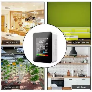 5 в 1 CO2-метр, цифровой тестер температуры и влажности, детектор углекислого газа TVOC HCHO, монитор качества воздуха, поддержка дропшиппинга