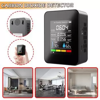 5-в-1 CO2 TVOC тестер качества воздуха тестер полупроводниковый детектор углекислого газа