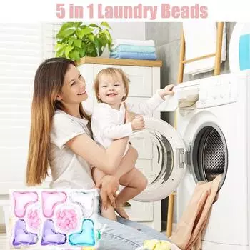 5 в 1 гранулы для стирки, суперчистые ароматизированные гранулы для стирки, долговечные и смягчающие, для глубокой очистки белья, 50 капсул 400 мл One Size