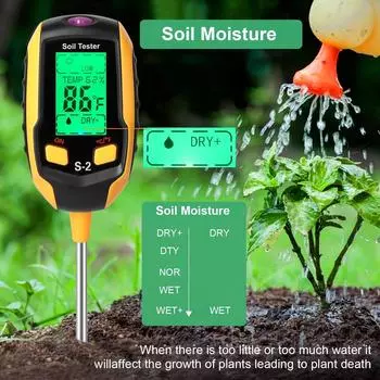5 в 1 измеритель влажности, проверка температуры растений / влажности / pH-метр / интенсивность солнечного света / тестер влажности окружающей среды One Size