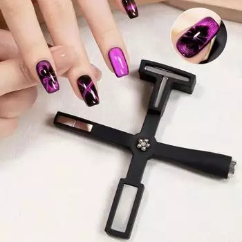 5 в 1 кошачий глаз магнит для ногтей крест 5-конечный дизайн длинная сильная магнитная палочка для ногтей магнитный 3D кошачий глаз нейл-арт магнитный инструмент розовый