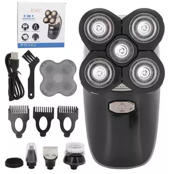 5 в 1 многофункциональная электрическая бритва водонепроницаемая бритва для лысой головы триммер для волос в носу набор для ухода