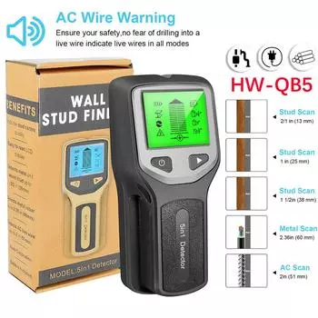 5 в 1 настенный сканер искатель стоек металлоискатель кабель провода трекер глубины сканер Sturs ЖК-дисплей центр и инструменты позиционирования