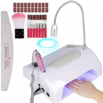 5 в 1 Пылесос для ногтей, вращение 4500 об/мин, 6 39 светодиодов, Пылесос для ногтей, маникюрный салон, прочный, поставляется с гвоздем, поставляется с может защитить ваш многоразовый белый