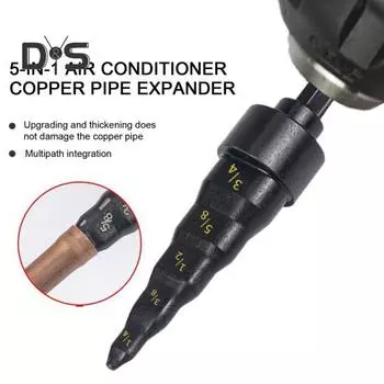 5-в-1 расширитель медной трубы для кондиционера, сверло для обжима, термостойкое нержавеющее портативное средство для ремонта расширителя обжимной трубки чёрный