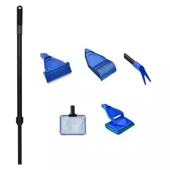 5 в 1 щетка для чистки стекла аквариума инструменты для рыбалки зажим для водной травы скребок с длинной ручкой набор для чистки Long