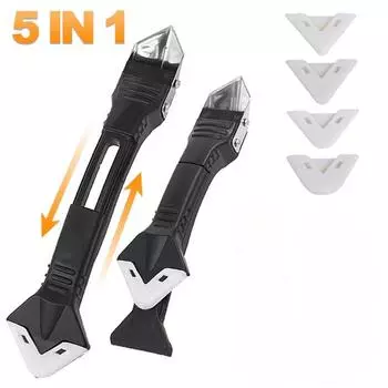 5 в 1 силиконовый скребок для герметика, набор инструментов для гладкого удаления, финишер, набор для гладкой затирки, набор ручных инструментов для удаления плесени на полу 5pcs-Rubber scraper