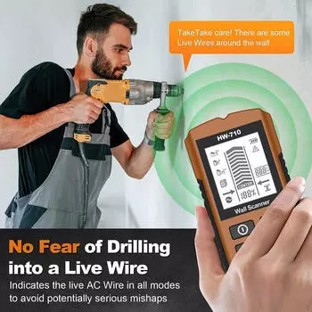 5 в 1 сканер для поиска стоек, инструмент обнаружения стен 15x6,7x3 см для любителей DIY, эргономичная рукоятка с Yellow