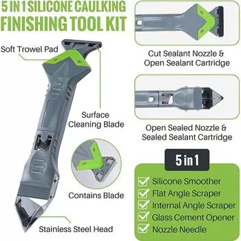 5 в 1 скребок для удаления силиконовых герметиков, гладкий финишер, инструменты для ремонта швов, набор ручных инструментов, аксессуары