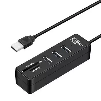5 в 1 USB-концентратор, многофункциональный USB-разветвитель, док-станция USB 2.0, устройство для чтения карт памяти SD TF, адаптер для чтения карт памяти для ПК, ноутбука