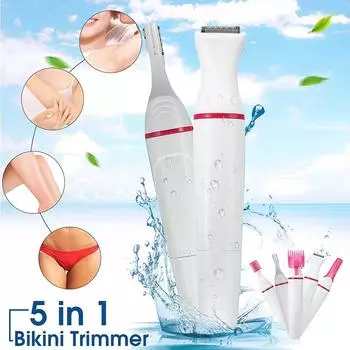 5 в 1 Женская бритва для удаления волос Женский эпилятор Женский триммер для бровей Женская бритва для удаления волос Машинка для бритья для лица Депилятор для бикини Инструмент для депиляции