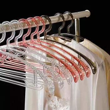 5 вешалок для одежды, чтобы повесить одежду, бытовые, не оставляющие следов, с антиплечевым углом, студенческие общежития с креплением для одежды, более смелые, нескользящие 5pcs 41*2.8*18.5cm прозрачный