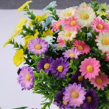 5 веток искусственных цветов поддельные растения для свадьбы фиолетовый