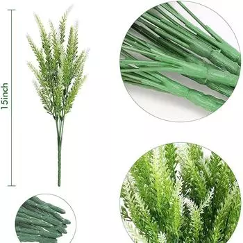 5 веток лаванды 5 веток пшеницы Лаванда искусственная Искусственный цветок Пластиковый цветок, Растение в горшке Лаванда белый