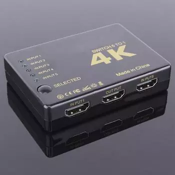 5 входов 1 выход ИК-пульт дистанционного управления HDMI-совместимый коммутатор-переключатель-адаптер-конвертер 4K*2K-сплиттер чёрный