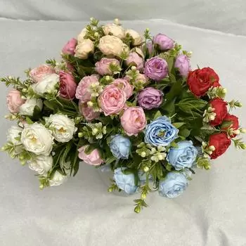 5 вилок и 10 головок, имитация пиона, 31 см, розовый шелковый букет, искусственный цветок пиона, украшение для дома на свадьбу своими руками