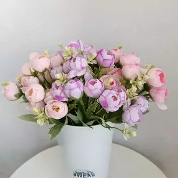 5 вилок искусственный цветок букет роз алмазная роза небольшой свежий домашний декор украшение отеля маленький цветок с ручкой искусственный цветок розовый