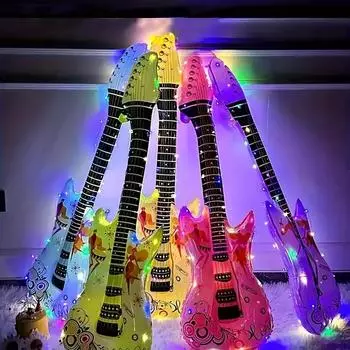5 воздушных шаров из алюминиевой пленки в форме рок-гитары, диско-музыка, карнавальные вечеринки, реквизит для групповой фотосессии, воздушные шары