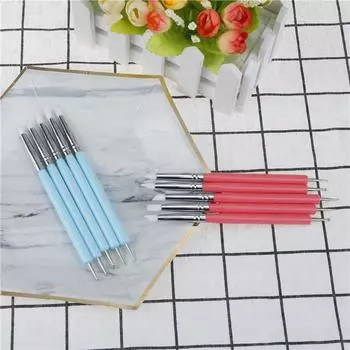 5 X 2-полосные глиняные стилусы для шариков, инструменты для скульптуры из полимерной глины, инструменты для дизайна ногтей синий