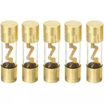 5 X 30A Предохранитель Автомобильная аудиосистема Безопасность защиты Стеклянная трубка Позолоченная защита
