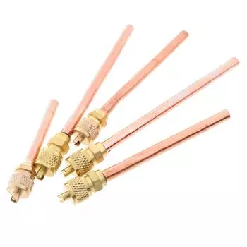 5 X Клапан обслуживания/доступа 1/4 SAE * 1/4 Od * 4 Stem Core Ac Air Refrigeration