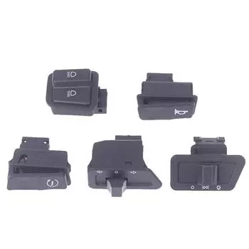 5 X Мотоциклетный переключатель запуска, звуковой сигнал, поворотник, кнопка переключения дальнего и ближнего света, разъемы для аксессуаров для скутера, мопеда