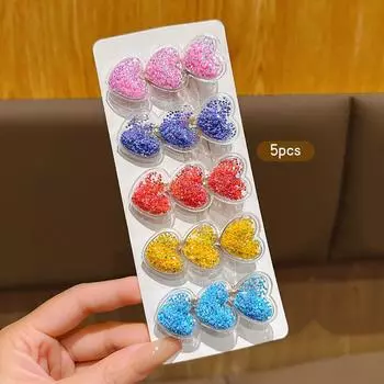 5 Заколок для волос с пересыпающимся песком Любовь , милые и симпатичные заколки для волос, подходят для ежедневного использования, аксессуары для волос