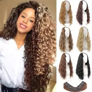 5 зажимов V тип накладные волосы синтетические наращивание волос вьющиеся термостойкие волосы