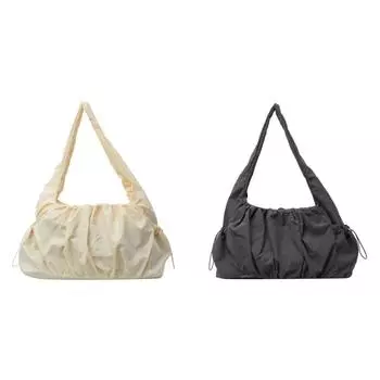 5# Женская шикарная сумка-хобо Cloud плиссированная сумка на плечо для путешествий на открытом воздухе (желтый)