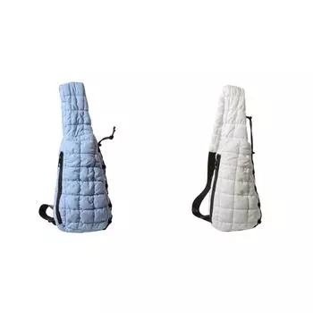 5 # Женская стеганая нагрудная сумка Легкая однотонная женская сумка через плечо (Голубое небо