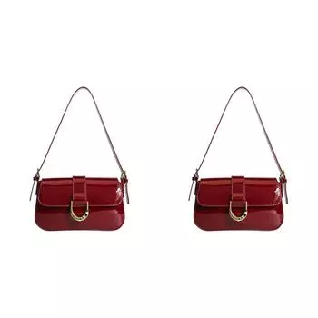 5 # Женская сумка-хобо с пряжкой, повседневная сумка через плечо, повседневная сумка для свиданий (красный)