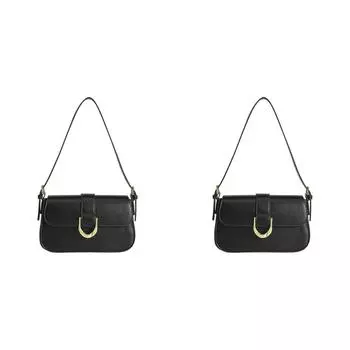 5 # Женская сумка-хобо с пряжкой, повседневная сумка через плечо, повседневная сумка для свиданий (черный)