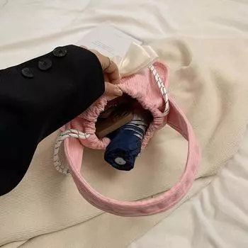 5 # женская вельветовая элегантная сумка с ручкой сверху для путешествий на открытом воздухе (розовый)