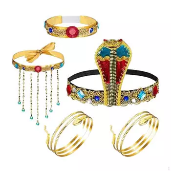 5 женских аксессуаров для египетского костюма, изысканный браслет со змеей, расшитый бисером
