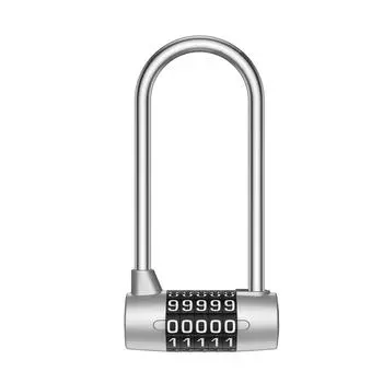 5-значный кодовый замок с длинной дужкой 4,65 дюйма, сбрасываемый навесной замок, удлиненный замок для спортзала, водонепроницаемый для ограждения школьного спортзала серебряный