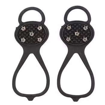 5 зубцов для ледовых кошек, нескользящие шипы для ходьбы по льду для женщин и мужчин (Черный 35-40)