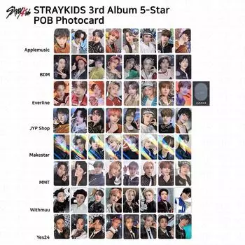 5-звездочная POB Stray Kids Фотокарта Applemusic Everline MMT Yes24 JYP Withmuu BDM MS Mini L Holder - Everline