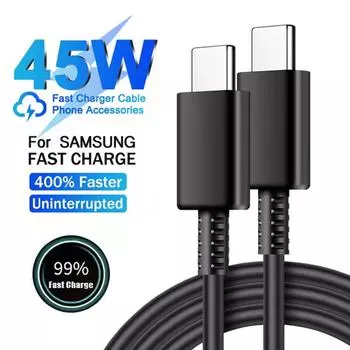 5A 45W PD сверхбыстрый зарядный USB-кабель C для Samsung S21 FE S22 S23 S24 Plus Note 20 Ultra A34 A53 A54 A55 кабель Type C - Type C 1m 5A Cable
